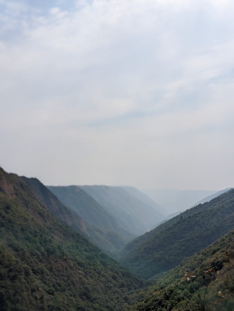 Fog between two hills in Cherrapunji