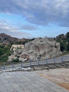 Evening view of Hampi from the foothill of the Hemakuta Hills. Karnataka, India.