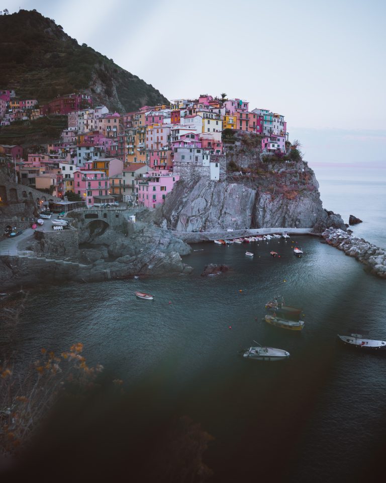 Morning view over Manarola, Italy.