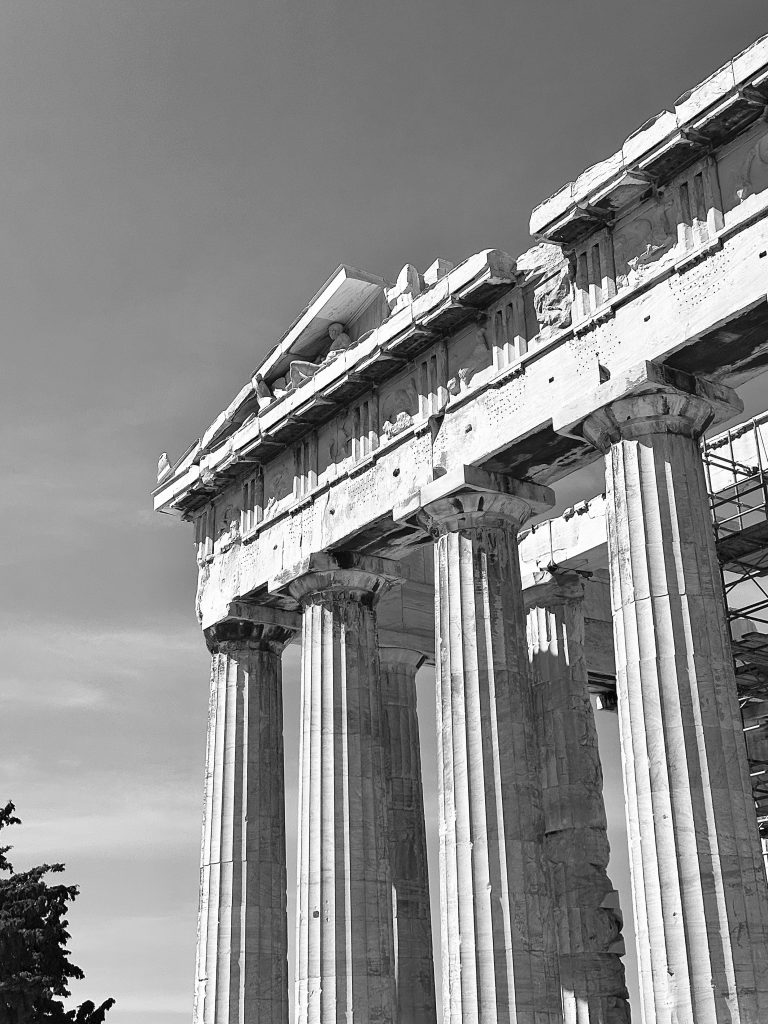 A view of the Parthenon in Athens Greece