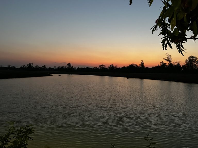 Sunset in the Terai region of Nepal.