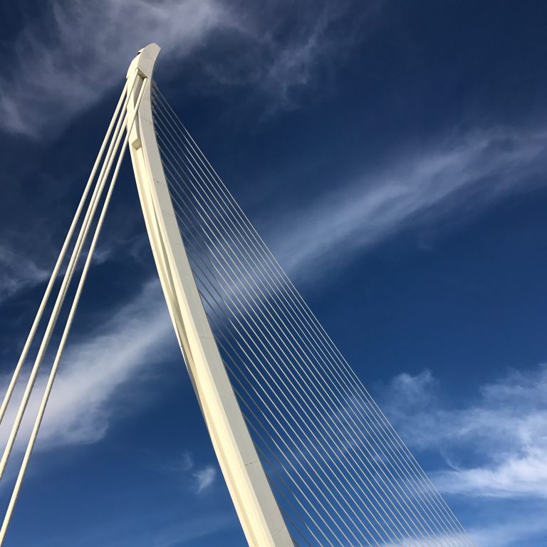 Top of the Serreria Bridge in Valencia, Spain.