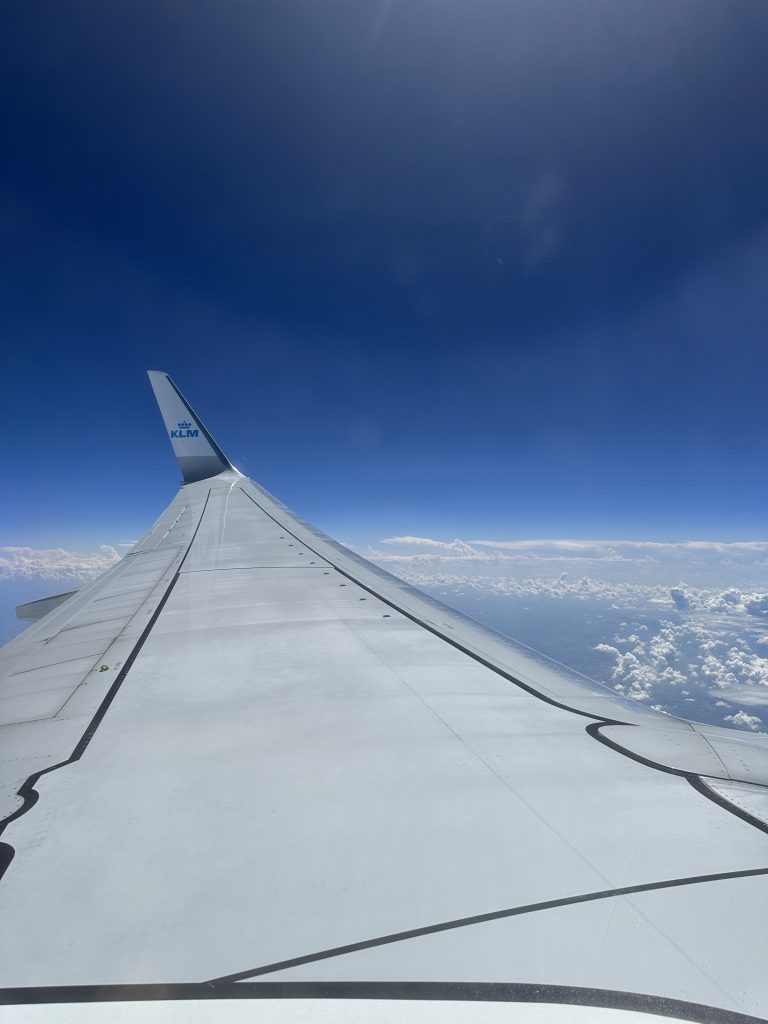 Wing of an KLM 737-800 flying over Venice, Italy (unfortunately, you can’t see the city)