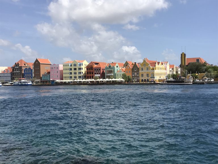 A row of colorful houses in Willemstad, Cura?ao.