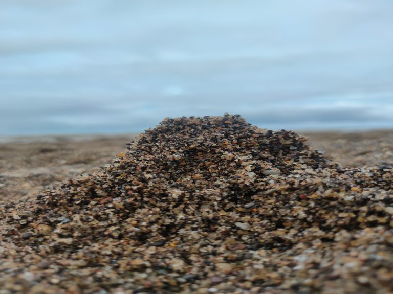 Beach sand in the form of art