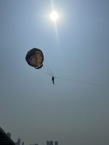 A person Parasailing in Pattaya, Thailand.