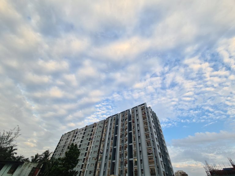 Sky and high rise building.