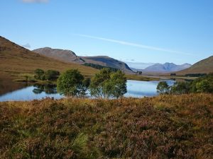 Mountain view across the loch