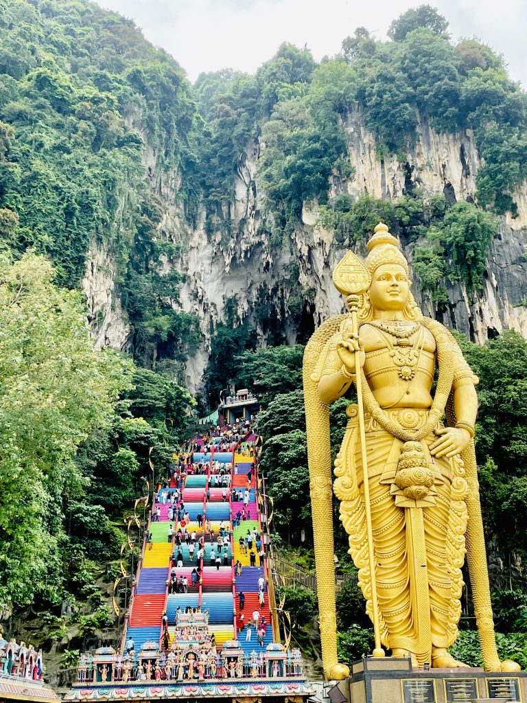 Lord Muruga aka Subrahmanya aka Kartikeya statue of Batu Caves temple. Kuala Lumpur, Malaysia