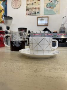 A Coffee Cup at Café Loco, Panajachel, Guatemala