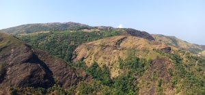 Mountain with a large rock