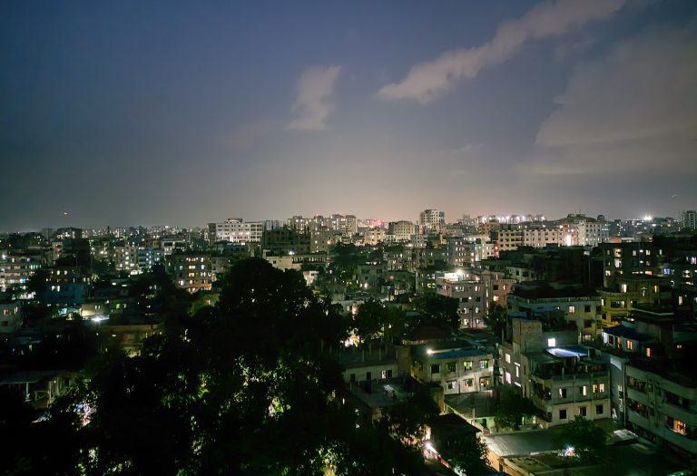 NIght View Of Dhaka, Bangladesh from a high vantage point.