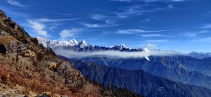 Bethanchwok offers a breathtaking view of the Himalayas from a great height.