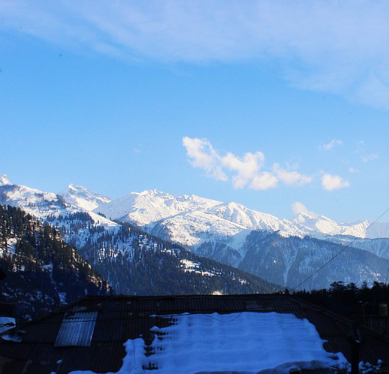 Hills covered with the snow. Lost in a world of snow and wonder