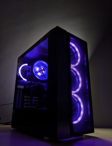 computer case with RGB fans
