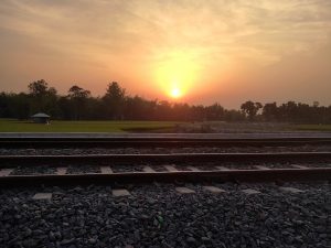 Railway with a beautiful nature view.
