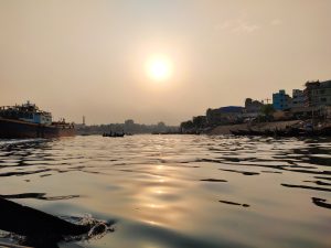 View of Dhaka Turag River from a boat