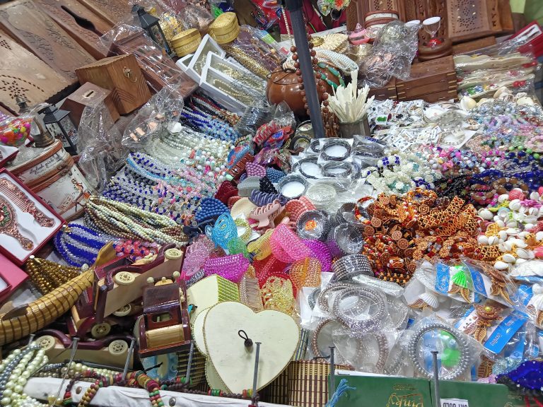 Ornaments in an ornament shop at Burmese Market near Cox’s Bazar sea beach in Bangladesh.