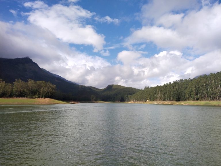 View of hills from water dam at Mattupetti, Munnar.