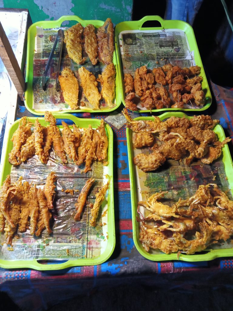 Low-cost seafood shop at Cox’s Bazar sea beach in Bangladesh.