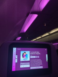 Listening Indian music on Vistara Flight Display 