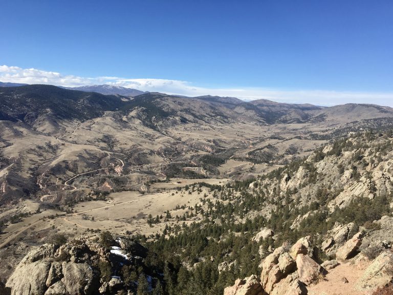 Valley in Rocky Mountains with skyline