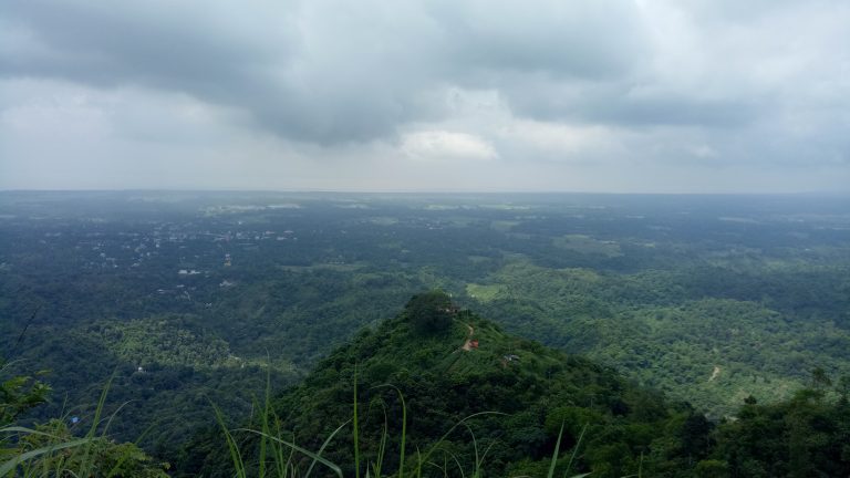 Aerial view from Chandranath Hill is a popular tourist spot located in Sitakunda, Chittagong, Bangladesh