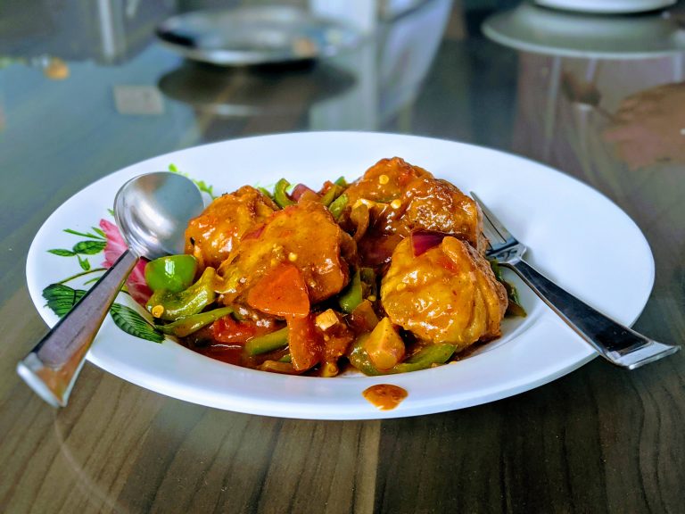 Momo, The most popular fast food in Kathmandu Nepal. Momos are like dumplings but small in size with meat Keema inside it.