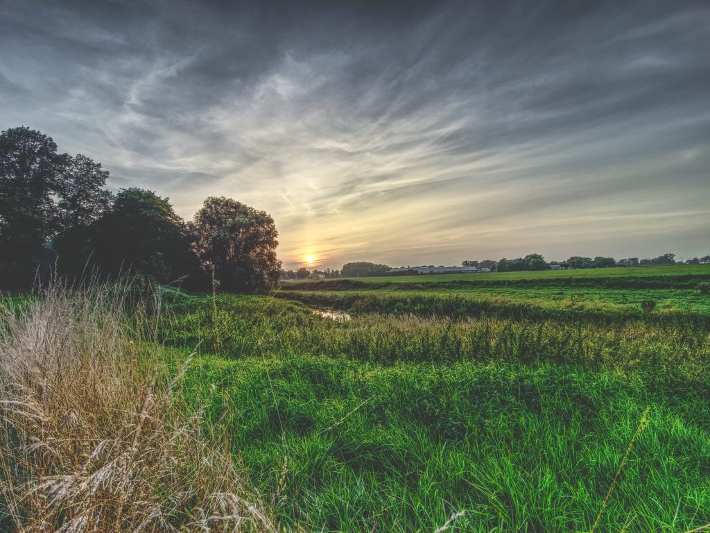 A lovely sunset seen from the fields around Kortrijk (Heule, Belgium).