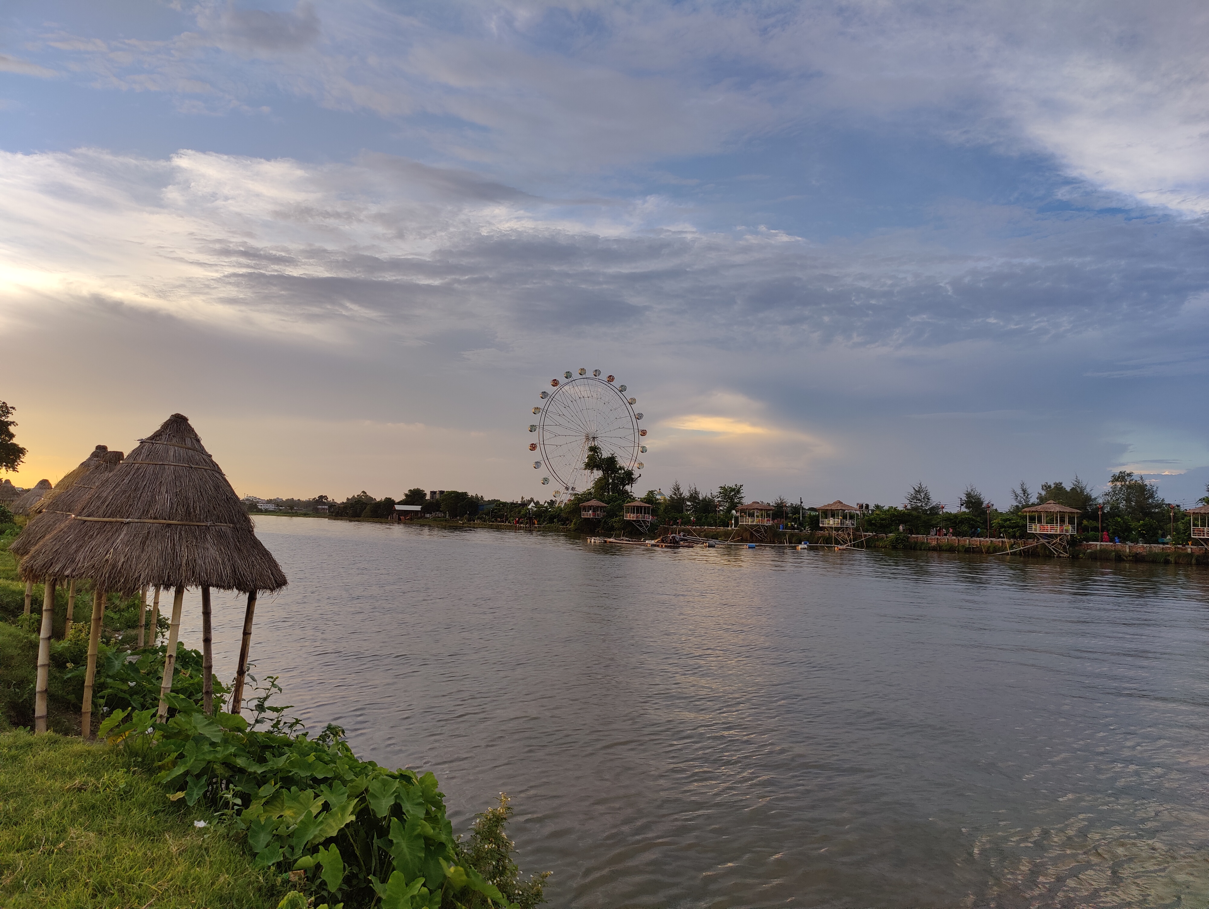 A perfect view of Swing at Chickli Park Rangpur where the sky has dark clouds. 