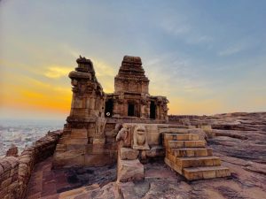 Sunset @ Upper Shivalaya. A 7th century Chalukya style temple. Now an archeological site. From Badami, Bagalkot district, Karnataka.