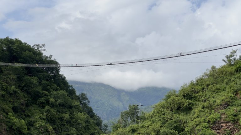 Suspension Bridge over a valley