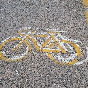 cycle path road marking - Thessaloniki Greece