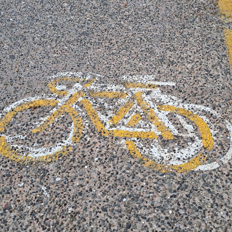 cycle path road marking – Thessaloniki Greece