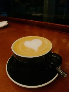 View larger photo: Cappuccino with a heart in the foam.