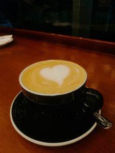 Cappuccino with a heart in the foam.
