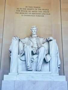 Statue of the great visionary Abraham Lincoln. This is the most famous statue of him. From Lincoln Memorial, Washington DC, United States.