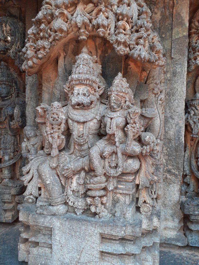 Ornate sculpture forming part a temple.