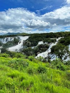 A different angle of Shivanasamudra Waterfalls. It is a combination of falls on the borders of Malavalli village in Mandya district and Kollegala village in Chamarajanagara district of Karnataka state, India.