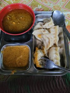Home Made Chicken MoMo. MoMo is common Food in Nepal.
