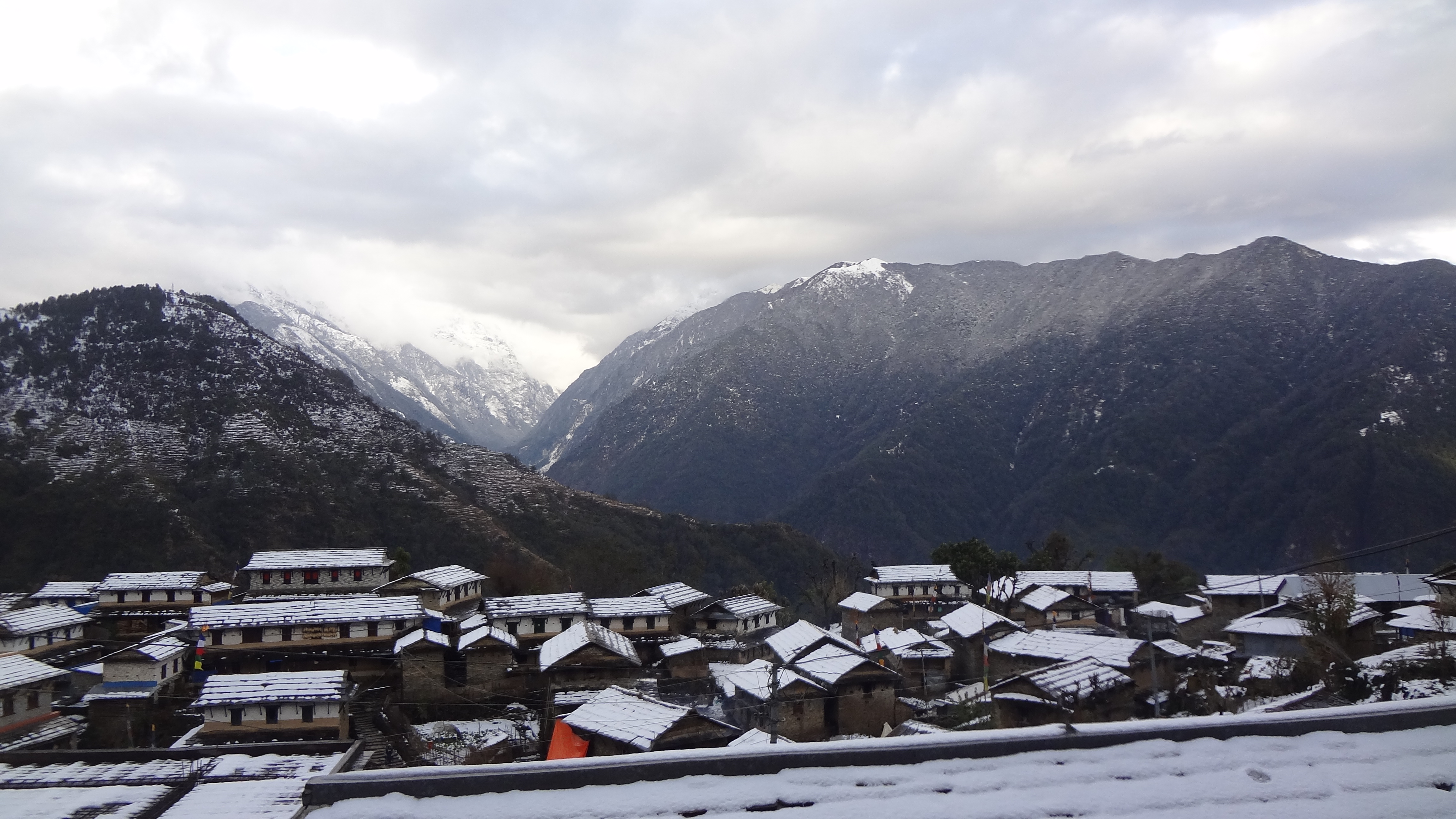 Snowfall in Ghandruk