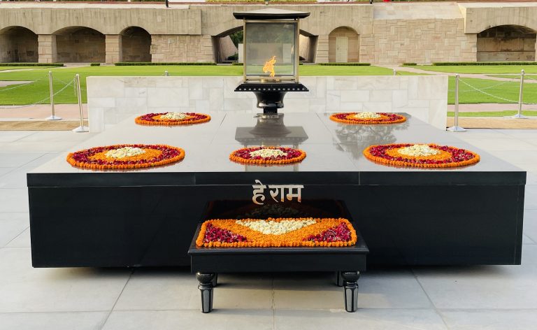 Rajghat, the final resting place of Mahatma Gandhi