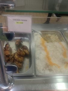 View larger photo: Buffet with chicken and rice