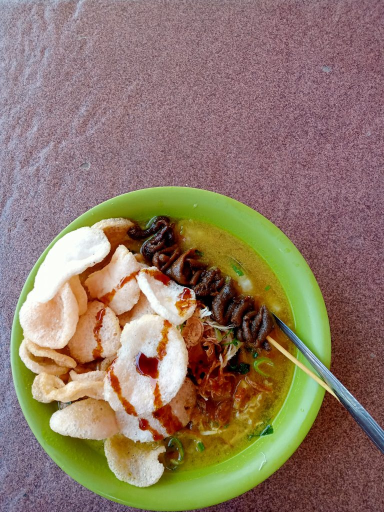 Indonesian food a specialty known as chicken porridge