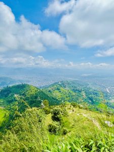 A long view of Pokhara valley from Pumdikot hills, Kaski district, Nepal.