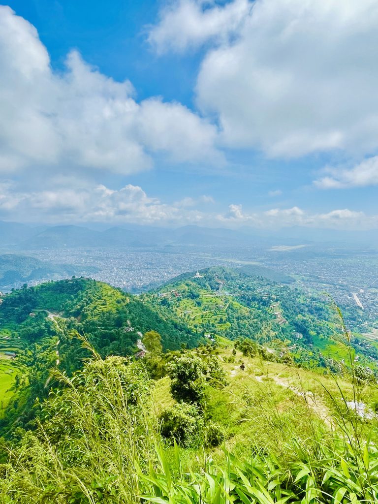 A long view of Pokhara valley from Pumdikot hills, Kaski district, Nepal.