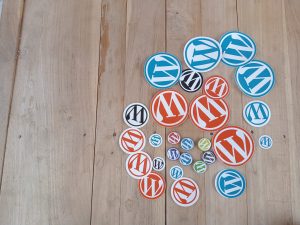 View larger photo: WordPress pins and stickers on the board, photos taken in Mangunrejo village, Kebonagung subdistrict