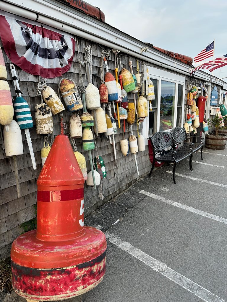 Buoys at Sesuit Harbor Cafe, East Dennis, MA