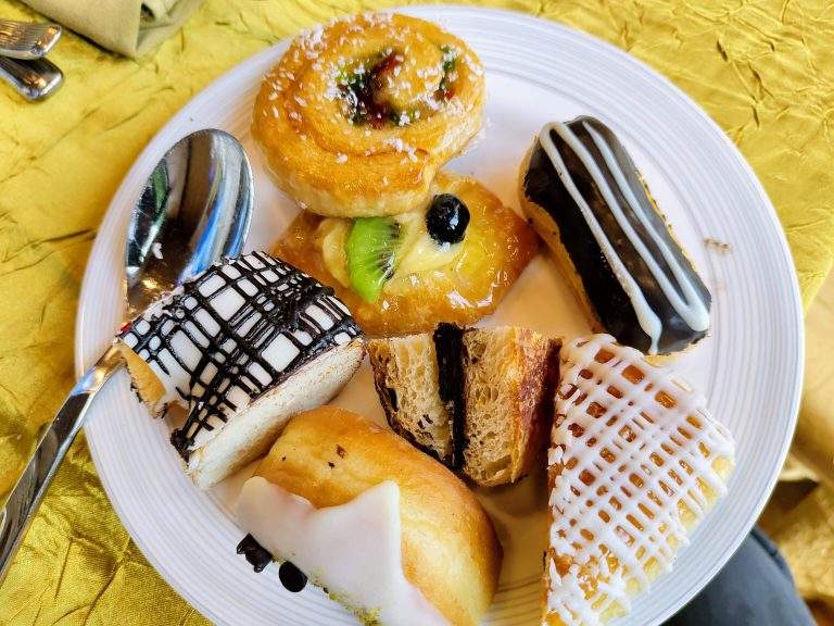 A plate full of sweet desserts from Sheraton Hotel, Dhaka.