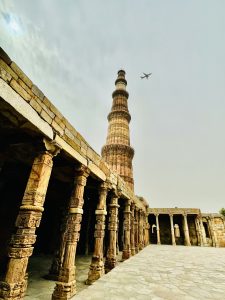 Qutb Minar, a view from the inside of Qutb Complex. Delhi, India.